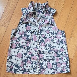GAP Black and Pink Floral Top